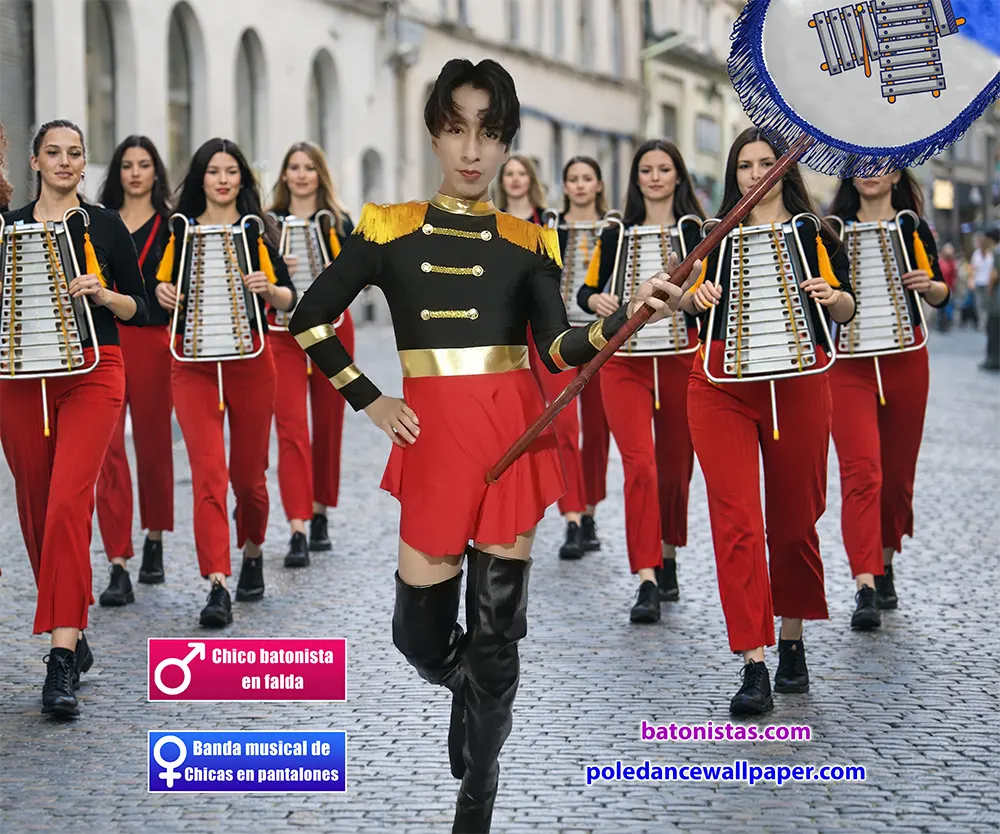 Traje de batonista rojo